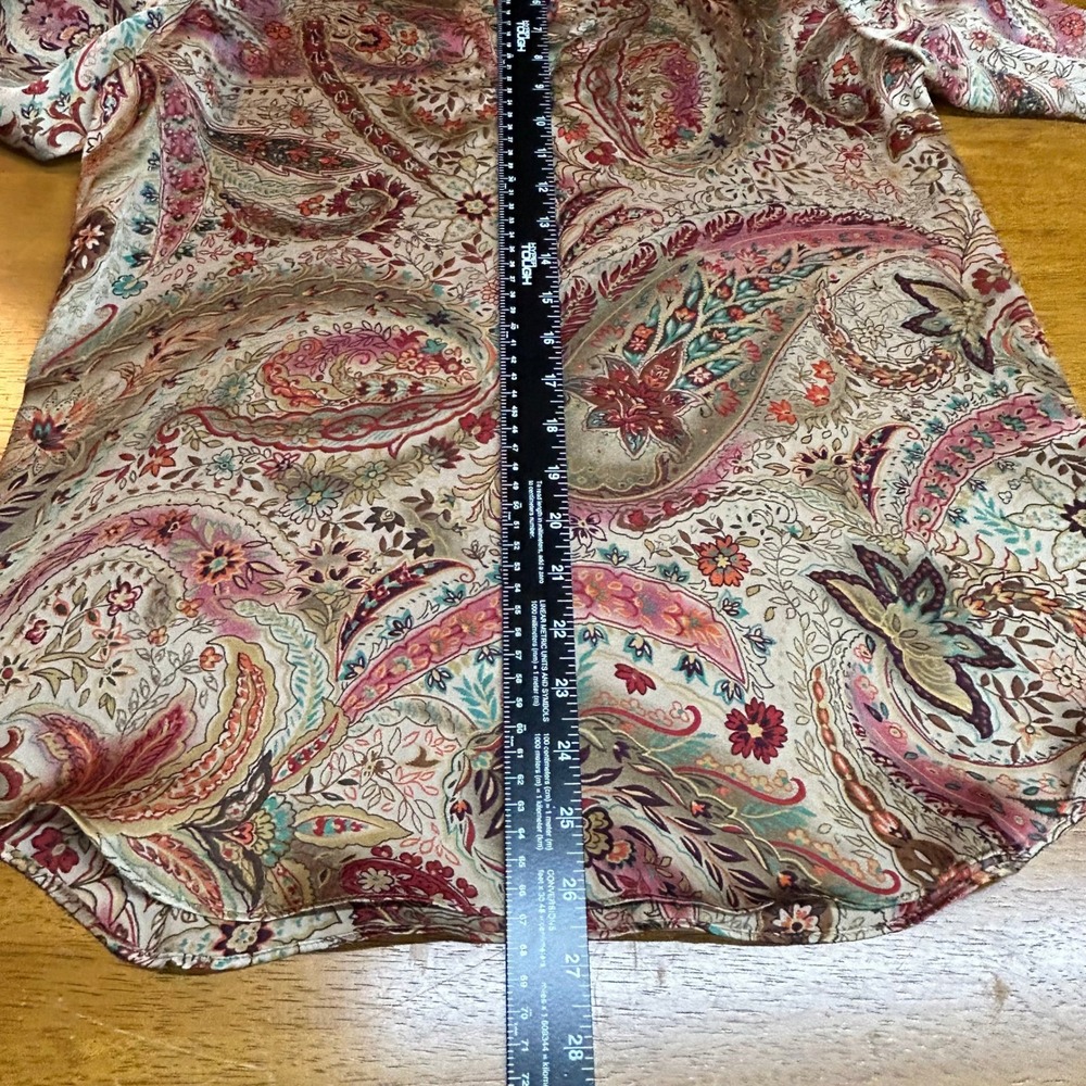 Lauren Ralph Lauren Paisley Split Neck Blouse Multicolor Long Sleeve Small 0681 - Picture 5 of 9